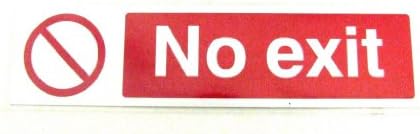 MINI RED &amp; WHITE NO EXIT SELF ADHESIVE SIGN