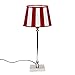 Produktbild Brillibrum Design Tischlampe mit Streifen Tischleuchte Lampenschirm Rot Weiß Gestreift Stehlampe mit Metall Lampenfuß Innenbeleuchtung Licht Warmweiss (Schirm Rot/Weiß)