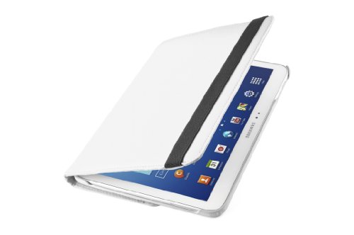 JAMMYLIZARD | Hülle für [ Samsung Galaxy Tab 3 10.1 ] 360 Grad rotierende Ledertasche mit automatischer Schaltfunktion, WEIß - 6