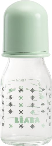 Beaba Glass Feeding Bottle with 110 ml Capacity (Pastel)