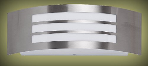 LED Wand-Außenleuchte mit & LED Leuchtmittel – Edelstahl Außenlampe Hoflampe Gartenlampe Gartenleuchte [Energieklasse A+] - 3