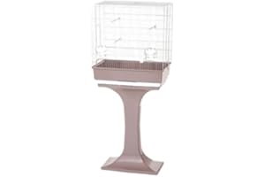 Pet's Market Mara Gabbia Voliera Uccelli Con Supporto in Metallo per Canarini Pappagallini Calopsite Inseparabili Piccoli Volatili con Posatoi Mangiatoie Colori Assortiti 59x36x127 cm