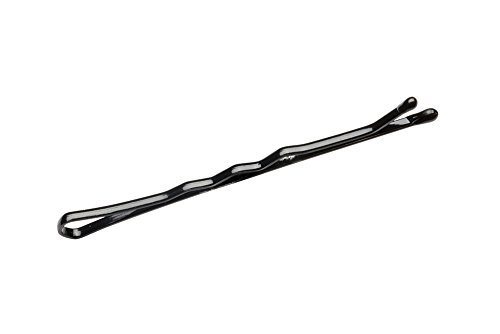 Sabrina Ball Pointed Hair Grips, Waved Black 48 mm - Box of 72 Cards