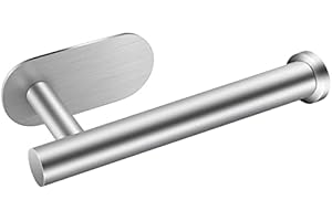 SANYOCZH Toilet Roll Holder with Self Adhesive Wall Mounted, Stainless Steel Toilet Tissue Paper Holder for Bathroom Washroom Kitchen - Waterproof, Rust Resistant, Rustproof, No Drilling Required