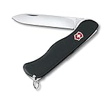 Taschenmesser mit 4 Funktionen, hergestellt in der Schweiz: Grosse Klinge, Pinzette, Zahnstocher, Ring