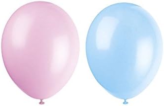 12" Latex Pale Pink &amp; Pale Blue Balloons, Pack of 25