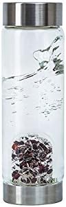 Allure VitaJuwel Gemstone Water Bottle with Garnet and Clear Quartz by Zinzeudo