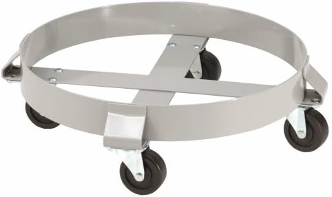 E.R. Wagner 2F00 Powder Coated 4-Wheel 55 Gallon Drum Dolly with Solid Polyolefin Wheel Casters, 1000 lbs Capacity Range, 6-1/2" Height