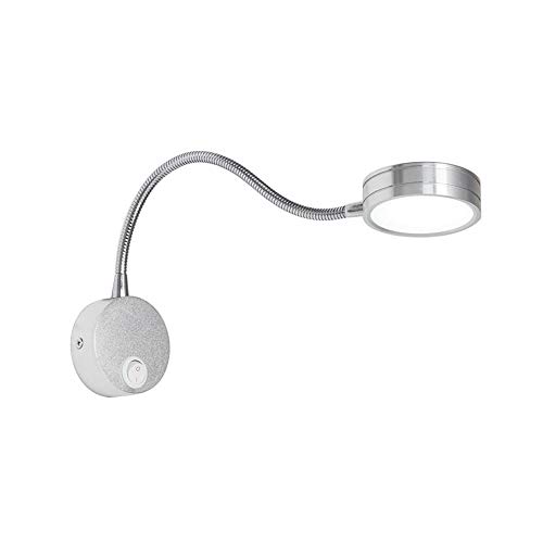 Preisvergleich Produktbild ROCCY LED Leselampe Schwanenhals Wandleucht Bettleuchte 360° Flexibel Buchlampe Leselampe Warme Bettlampe Ideal Für Wohnzimmer Schlafzimmer Moderne Aluminium Bettlampe,silver / warmlight