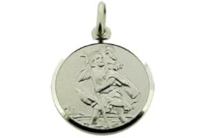 CHRISTOPHER JAMES OF LONDON CJoL - Solid 925 Sterling Silver Boys 12mm Round St Christopher Pendant With Optional Chain In Gift Box