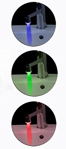 3 colores de contraste luz LED-Boquilla de grifo con sensor de temperatura, sin pilas