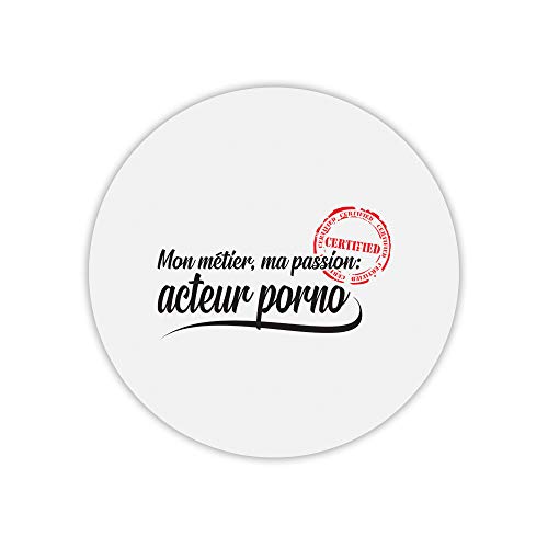 Preisvergleich Produktbild Mauspad, rund, Bedruckt, Beruf Passion, Acteur Porno