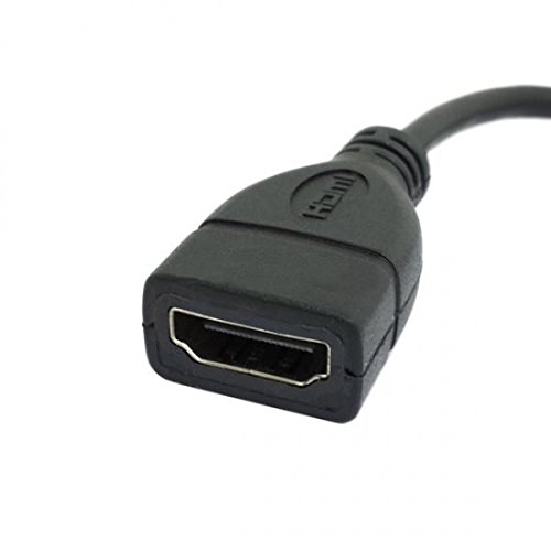 SYSTEM-S Micro HDMI aufwärts Winkel Winkelstecker 90° Gewinkelt zu HDMI Eingang Buchse Kabel 15 cm - 4