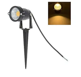 Jikrik 5 Watt Outdoor Spike Warm White (Yellow) Focus 'IP65 ' Water Resistant and Adjustable 180? Black Aluminium Body Garden LED Lights