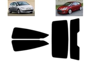 TINTCOM.COM Film Solaire Prédécoupé Teinté pour-Citroen C4 3-Portes 2004-2010 Vitres Arrière & Lunette (20% Noir Fumé Foncé)
