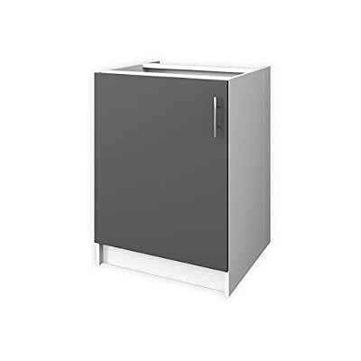 Générique START Meuble bas de cuisine 1 porte 60 cm - Gris mat