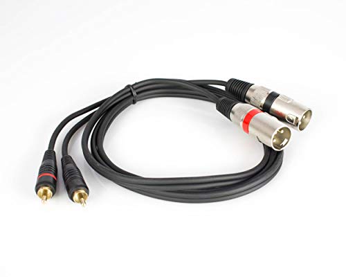 Cavo Adattatore 2 X XLR Maschio a 2 X RCA, 6 m, Nero - Cavo XLR a RCA Cavo - showking