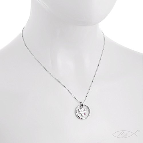 fish Mädchen Silber-Kette Sterling-Silber 925, Taufring Taufkette Taufgeschenk, Swarovski Elements Engel-Anhänger, rosa 38 cm, Geschenk-Idee, Geschenk-Set - 3