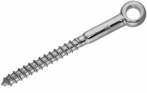 Dutyhook 12X120 Eye Bolt With Wood Thread, Stainless Steel AISI 316