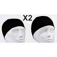 Emerpack Cuffie da Nuoto in Tessuto/per Adulto, Uomo e Donna, Unisex/Cuffia da Bagno in Poliestere Leggero e Confortevole/Taglia Unica Nero/Cuffia da Nuoto per Piscina Spa Terme (2)