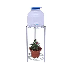 D&V ENGINEERING - Creative in innovation Metal Water Dispenser Stand, Water Bottle Holder, Plant Stand (Round, Grey)