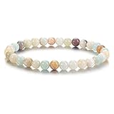 Crystaltears Amazonite Healing Crystal Bracelet 6mm Natural Gemstone Bead Bracelets For Women Quartz Crystal Stone Stretch Bracelet Healing Crystal Jewellry Gift For Women Mum Her Christmas