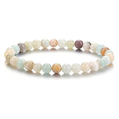 Crystaltears Amazonite Healing Crystal Bracelet 6mm Natural Gemstone Bead Bracelets For Women Quartz Crystal Stone Stretch Bracelet Healing Crystal Jewellry Gift For Women Mum Her Christmas