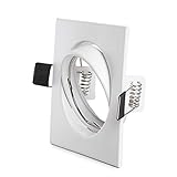 Gabinete o carcasa empotrable para alojar 1 Lámpara de Leds tipo GU10 o GX5,3.Goza de movilidad basculante ofreciendo iluminación tanto de planos horizontales como verticales.
