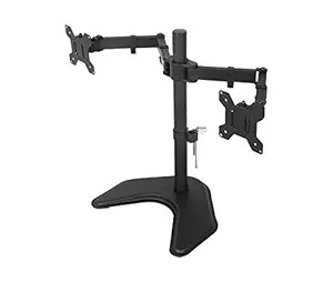 Rife Dual Standing Height Adjustable 2 Arm Monitor Mount for 2, 13-32 inch LCD Screens with Swivel and Tilt