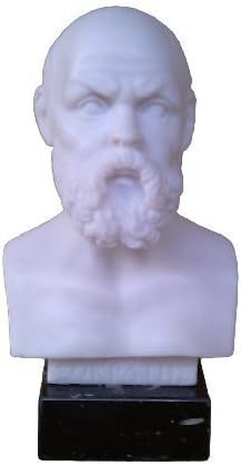 Socrates Bust Statue with a Greek Marble Base