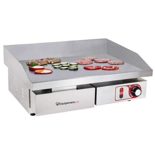 Equipementpro - {EG-818} - Plancha électrique - Gril électrique - 3000 Watts de puissance - Plaque de cuisson d'une longueur de 55 cm