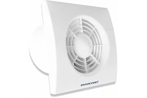 Brookvent Airstream XE 150HT Extractor Fan – 150mm/6” | 92 l/s Airflow | Low Energy 24W | IPX4 Rated | Quiet Operation | Wall & Ceiling Mount | 2-Year Warranty (Humidistat & Timer, 150mm)
