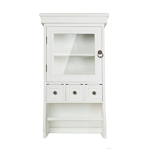 elbmöbel H60 x B34 x T16cm Wandschrank Küchenschrank Landhaus weiß Holz