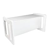 3 in 1 Multifunktionale Kindermöbel im Vierer Set Bestehend Aus einem Multifunktionalen Kindertisch oder Kindersitzbank und einer Multifunktionaler Kindersitzbank und zwei Multifunktionale Kinderstühle oder ein Multifunktionales Nest von vier Couch- Beistelltischen für Erwachsene, aus Massivem Buchenholz Weiß Lackiert - 8