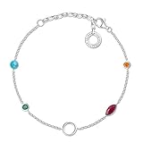 Verschluss: Karabiner Thomas Sabo Damen-Charm-Armband Farbige Steine 925er Sterlingsilber X0274-965-7-L19v