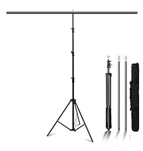 Hanumex? T-Shape 6x9 Ft Backdrop/Background Stand,6ft Wide 9ft Tall Adjustable Background Support System Kit Heavy Duty Thicken Photo Backdrop Stand for Parties Birthday Photographic Studio Video