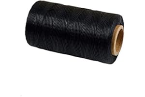 Tenglang Fil à Coudre en Cuir 260M Fil à Coudre ciré 1MM pour Le Bricolage en Cuir Chaussures de Bricolage Réparation de la Reliure (Noir)