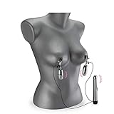 LOVE AND VIBES - Matching Metallic Vibrating Dildo & Nipple Clamps