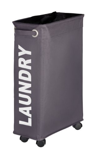 Wenko 3450115100 Wäschesammler Corno Grau – Wäschekorb, Fassungsvermögen 43 L, 100 % Polyester, 18,5 x 60 x 40 cm, dunkelgrau - 7