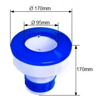 Dosierschwimmer für 200 g Chlor-Tabletten mit Stellring - 2