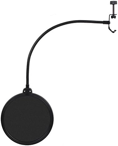 Microphone Pop Filter Swivel with Double Layer Sound Shield Guard Wind Screen Popfilter for Blue Yeti and Other Recording Studio Mic