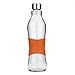 Produktbild Grip & Go 1.0L Glas Wasserflasche/Kühlschrank Flasche - Rutschfester Silikongriff - Edelstahldeckel - Orange