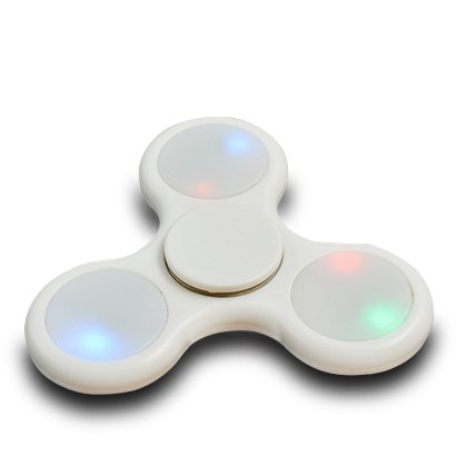 The Anti-Anxiety 360 Spinner Helps Focusing Toys [3D Figit] Premium Quality EDC Focus Toy for Kids & Adults - Best Stress Reducer Relieves ADHD Anxiety With LED lights (White)