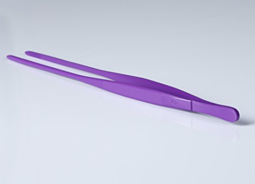 Grillpinzette, Kochpinzette, Wendepinzette, Edelstahl (antihaftbeschichtet), Premium-Qualität, Farbe: LILA, 30cm