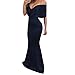 Produktbild WWricotta Women's Solid Deep V-Neck Floor-Length Sheath Trumpet Mermaid Dress(Blau,M)