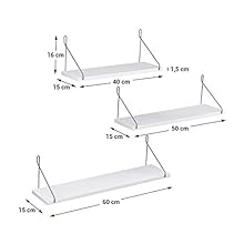 SONGMICS Wandregal, 3er Set, Schweberegal, dekorative Regale, für
