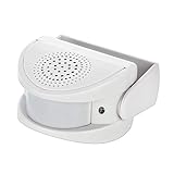 ALARMAS DE TIMBRE FIABLE: El sensor de movimiento del timbre inalámbrico KERUI M5 para puerta utiliza tecnología avanzada de detección infrarroja. El altavoz incorporado y la luz intermitente azul son adecuados para muchos lugares, montados en la puerta de entrada de la oficina, tienda, restaurante, etc. con un sonido de voz / saludo; puerta de entrada de la casa, cobertizo, etc. en ruido alarmante. Cuando se activa, el sonido se envía rápidamente desde esta pequeña timbre de alarma para puerta.