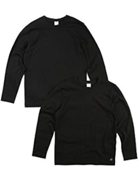 s.Oliver Junior Jungen Langarmshirt 79.504.31.2177, 2er Pack, Einfarbig