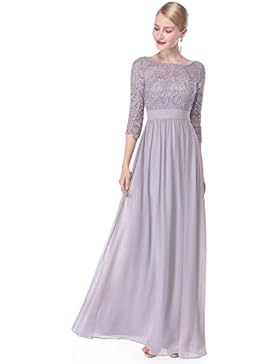 Ever Pretty Damen Elegant 3/4 Aermel Lace Lang Abend Kleider 08412