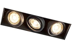 Qazqa oneon trimless 50 - Faretto da incasso Design - 3 luce - L 269 mm - Nero - Design - Soggiorno I Camera da letto I Sala da Pranzo I Cucina